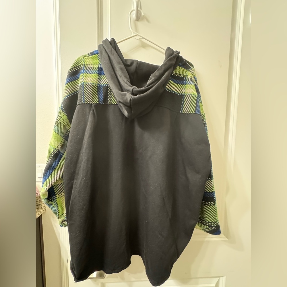 Galita Plaid Women's Jacket - Green and Black - Picture 4 of 4